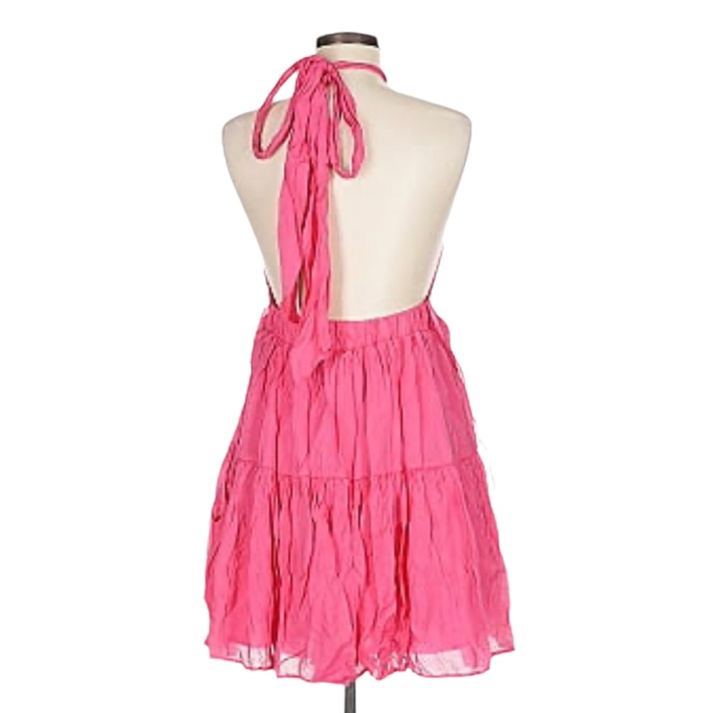 Pink Ruffle Halter Dress - Picture 9 of 9